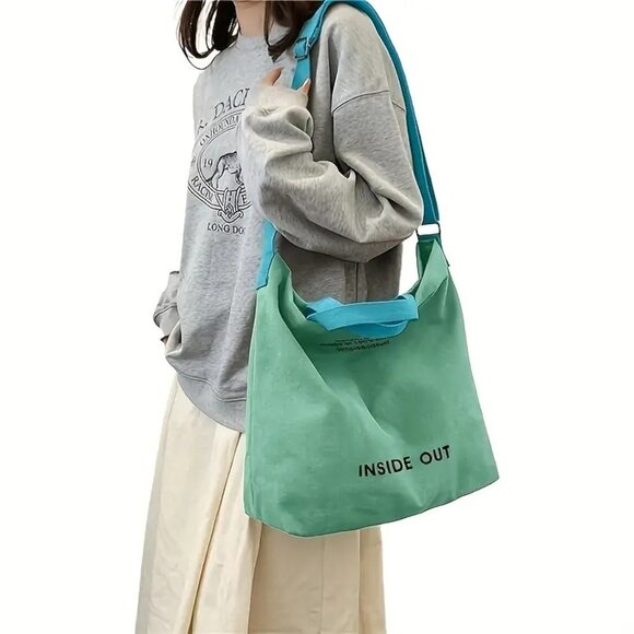 NWT - Large Capacity Vintage Letter Canvas Tote Bag (SKU #0488) - Picture 3 of 7